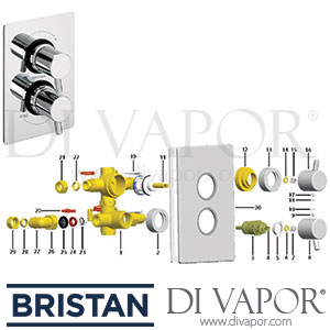 Bristan Prism Thermostatic Shower Valve with Divertor Spare Parts - BR DV 254